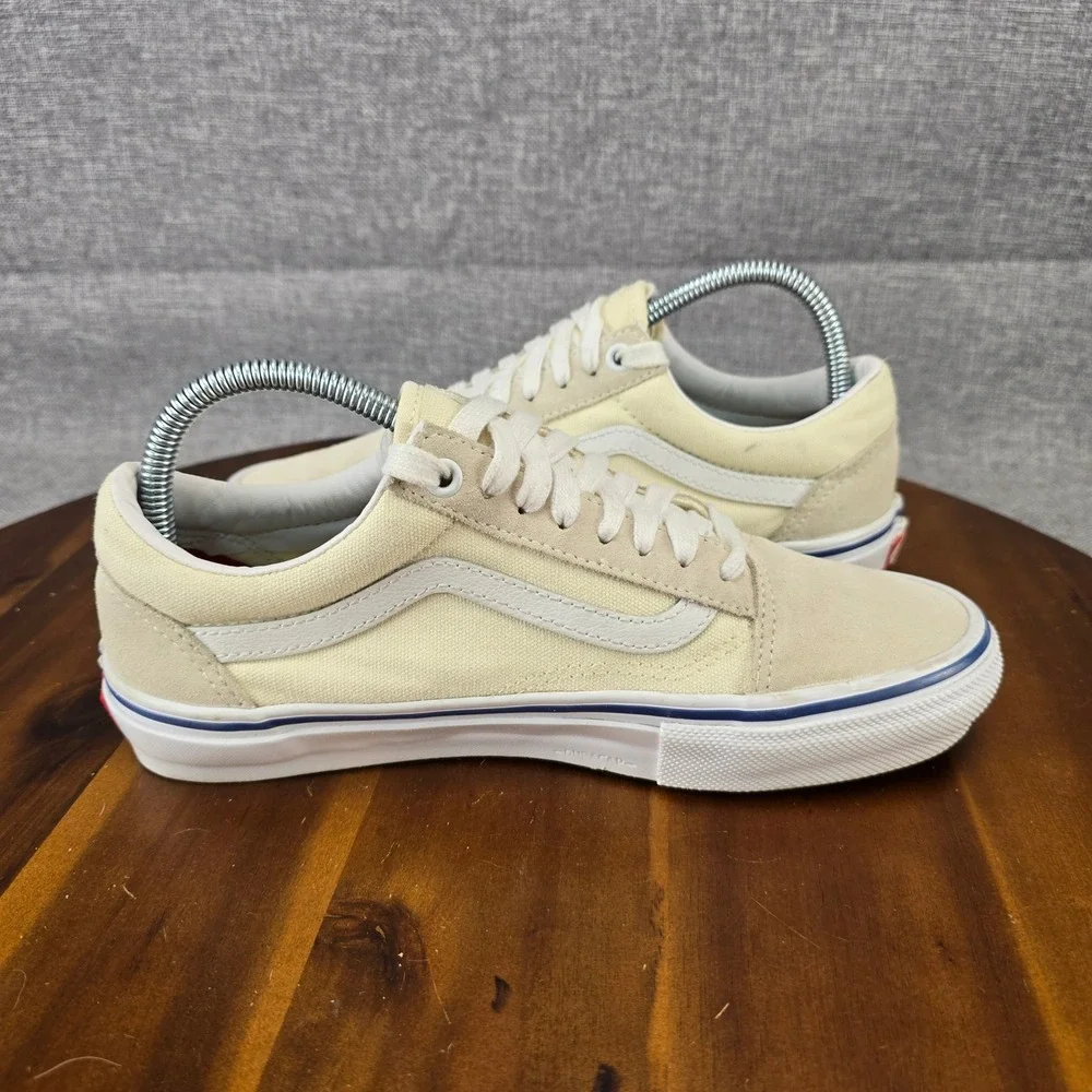 Vans Skate Old Skool‎ Off White Cream Suede Canvas PopCush Mens 6.5 Sneakers